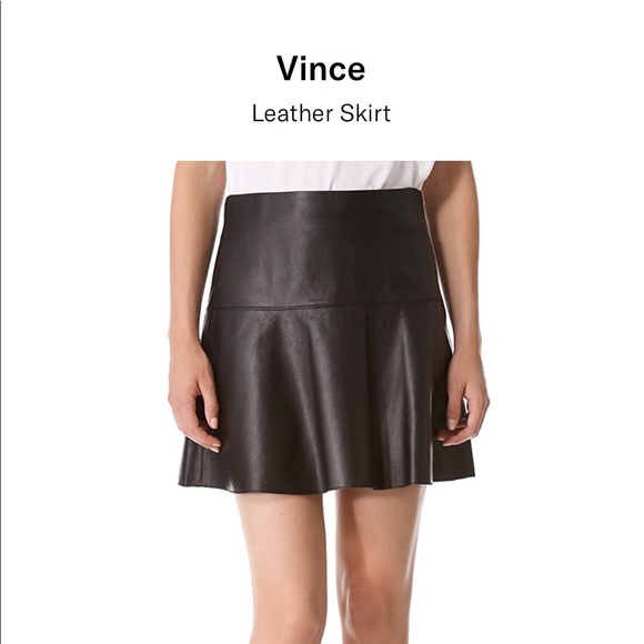 Vince Black leather mini skirt - Picture 3 of 5